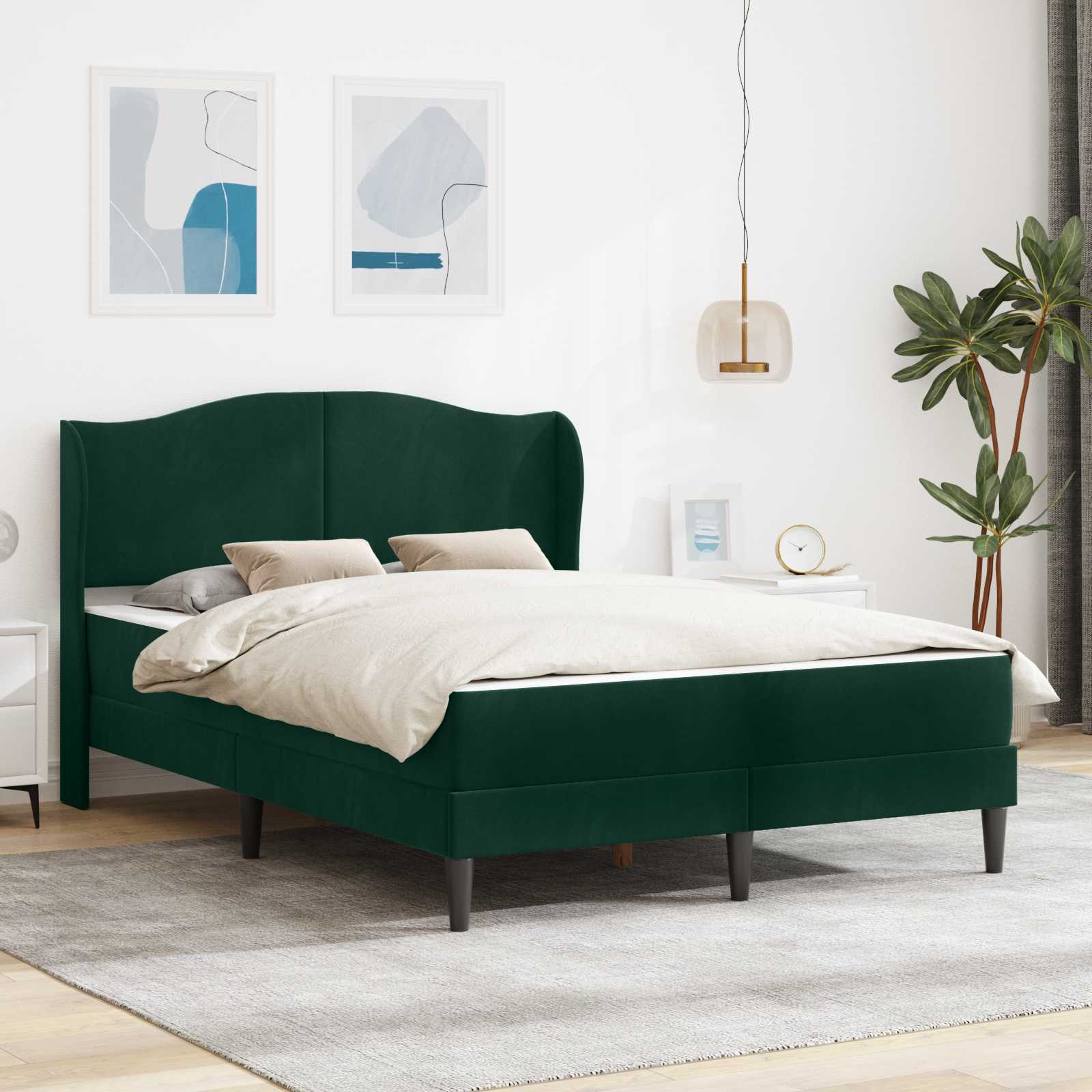 Estrutura de Cama 2 Peças Azul 120 x 190 cm Veludo