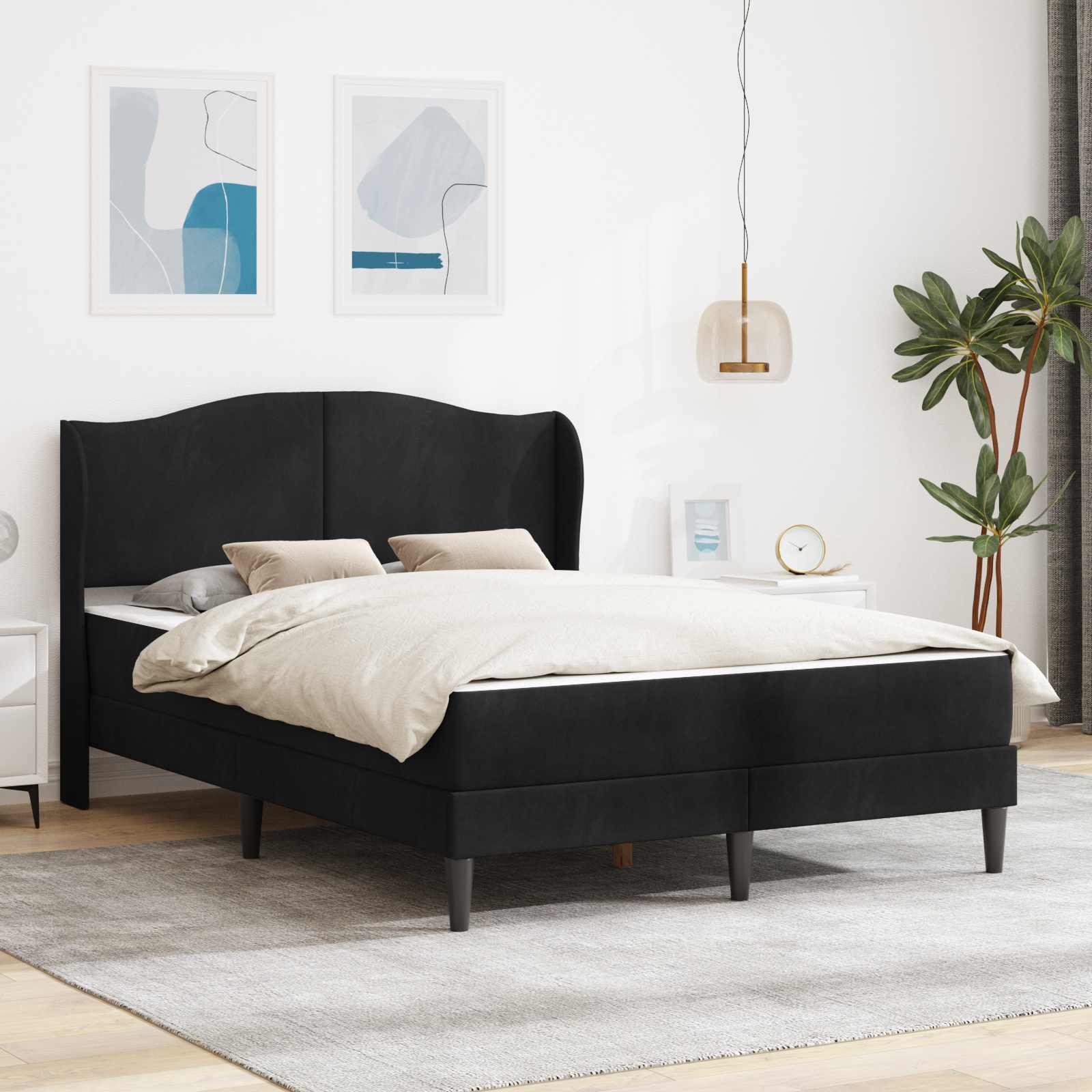 Estrutura de Cama 2 Peças Azul 120 x 190 cm Veludo