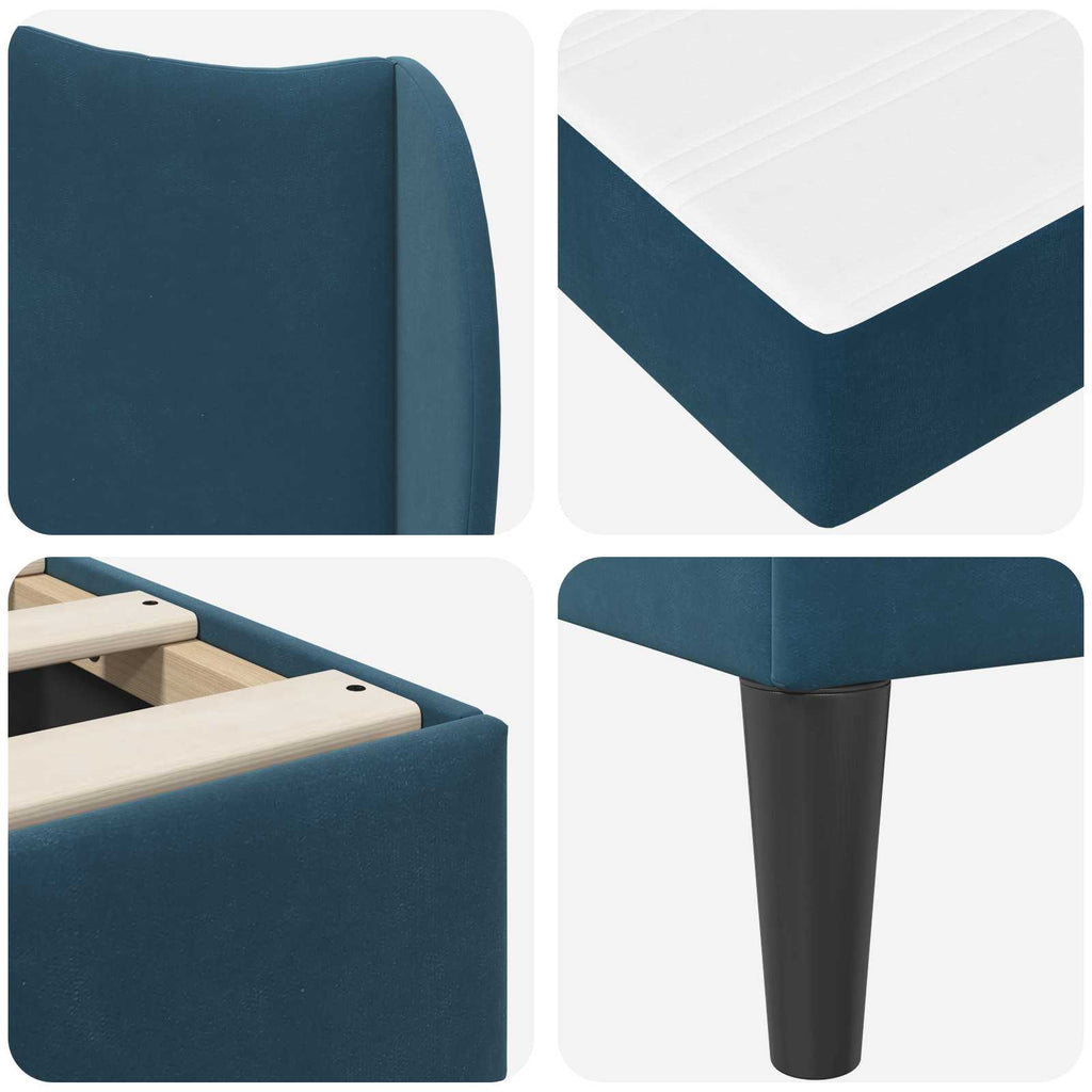 Estructura de cama 2 pcs Azul 120 x 190 cm Terciopelo