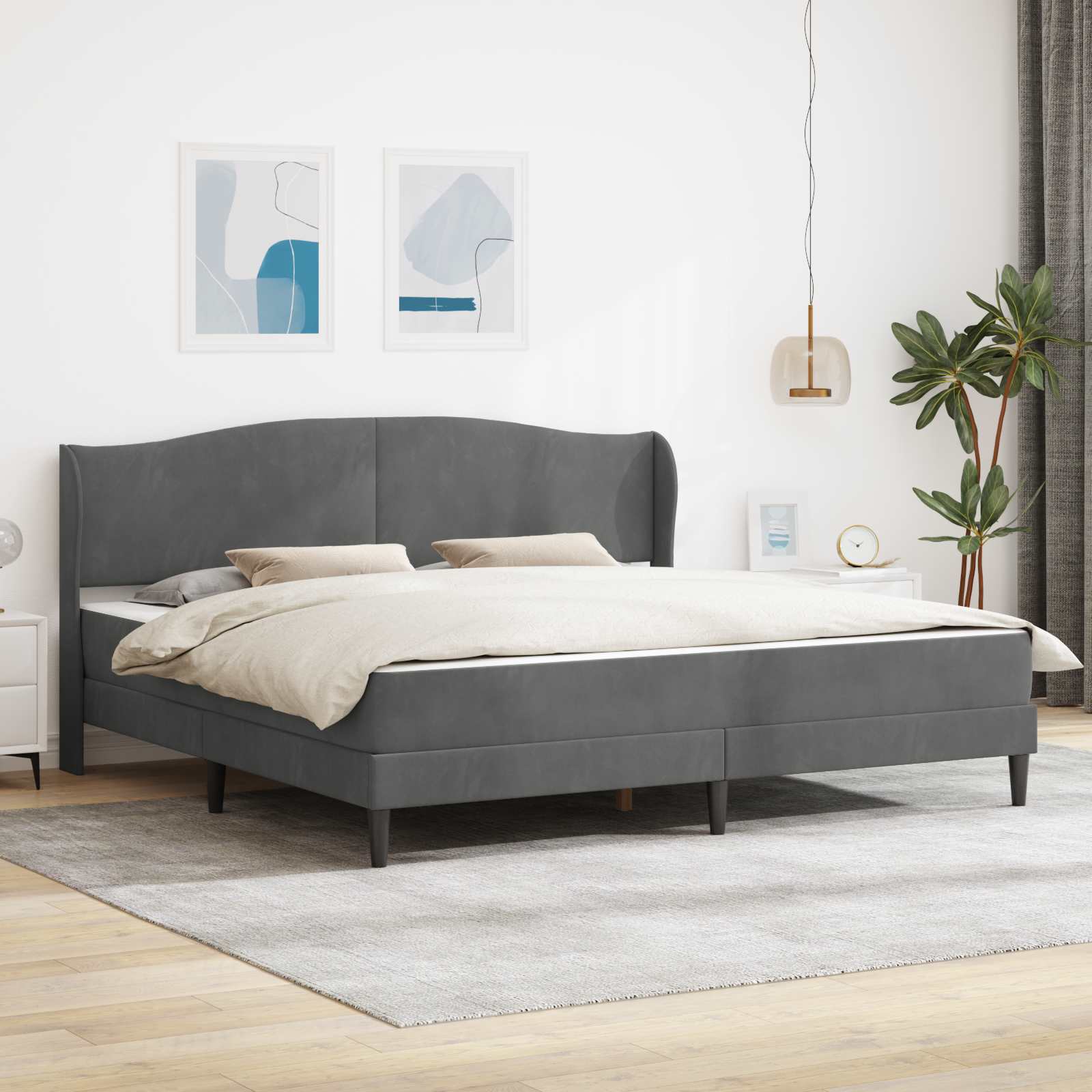 Estrutura de Cama 2 Peças Azul 120 x 190 cm Veludo