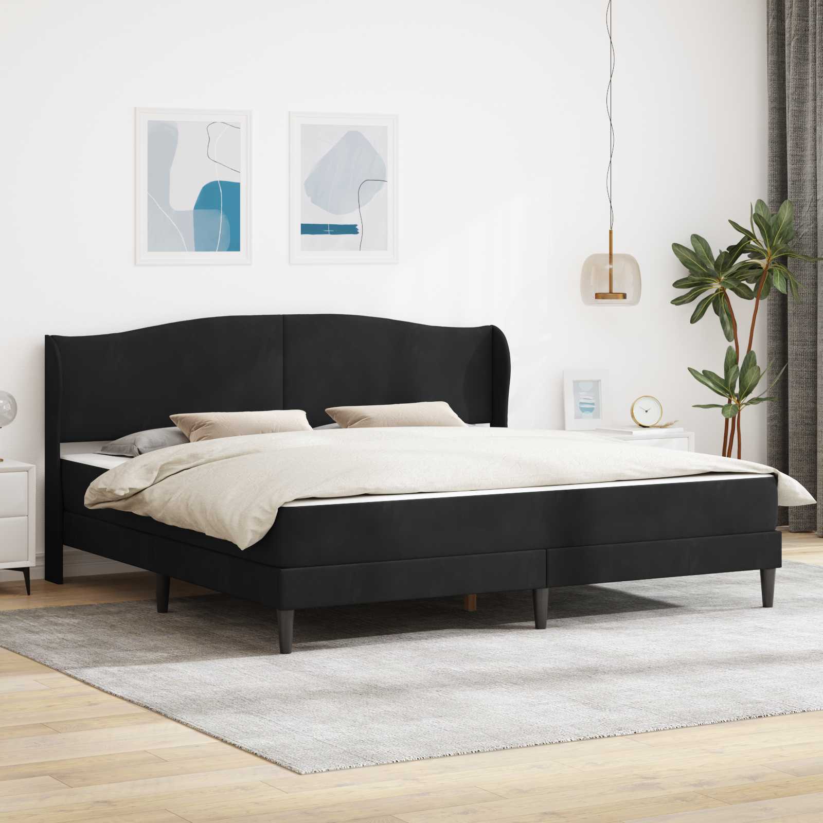 Estrutura de Cama 2 Peças Azul 120 x 190 cm Veludo
