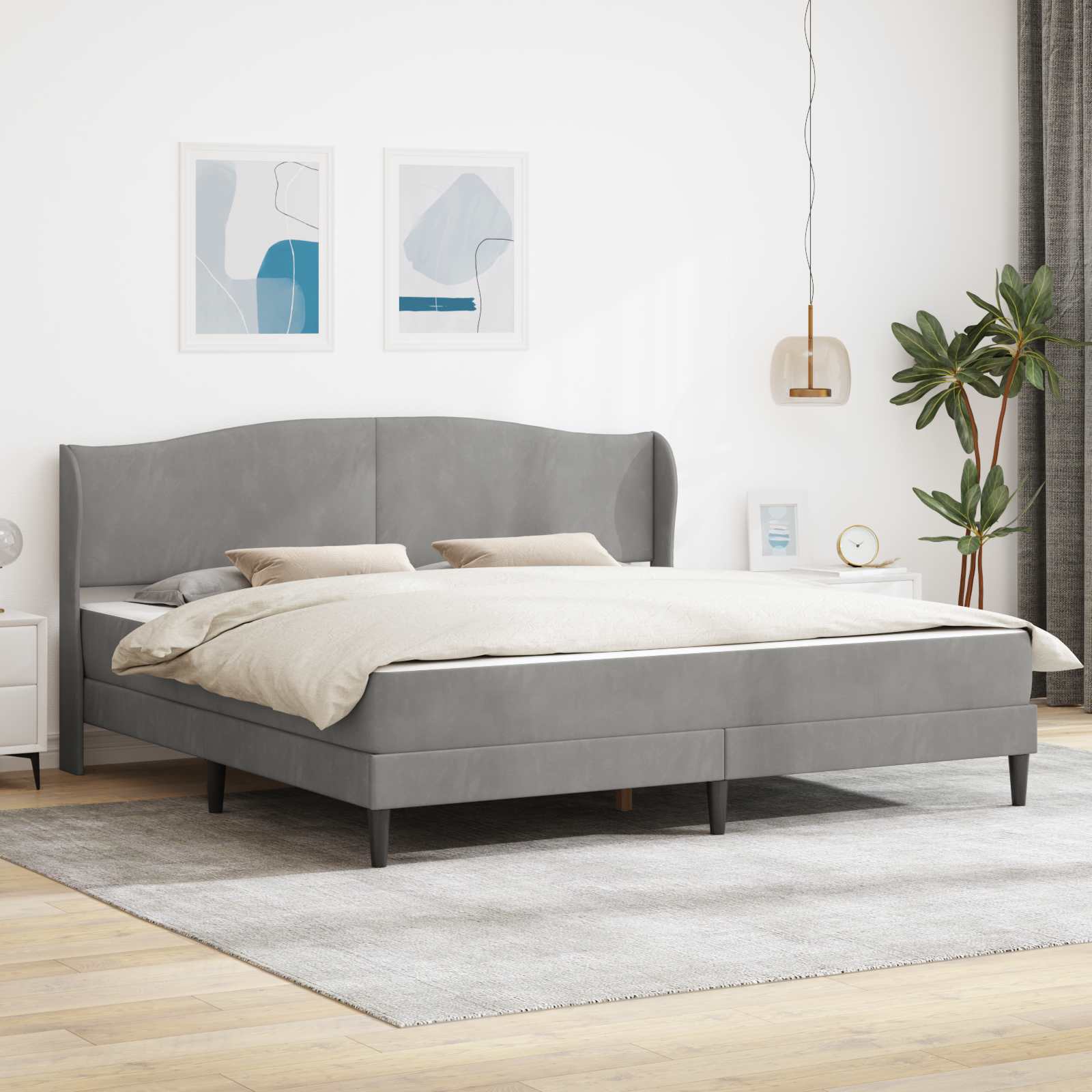 Estrutura de Cama 2 Peças Azul 120 x 190 cm Veludo