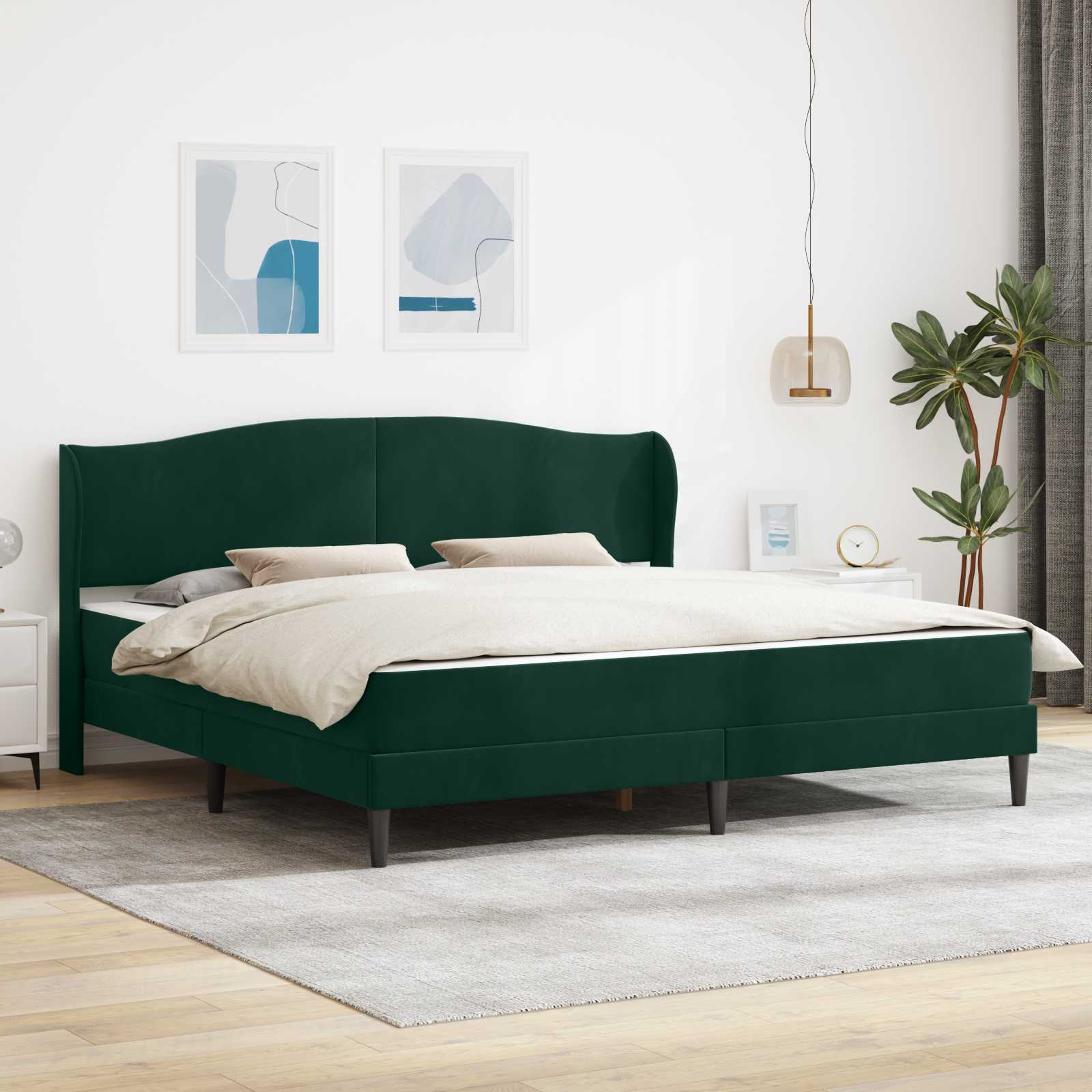 Estrutura de Cama 2 Peças Azul 120 x 190 cm Veludo