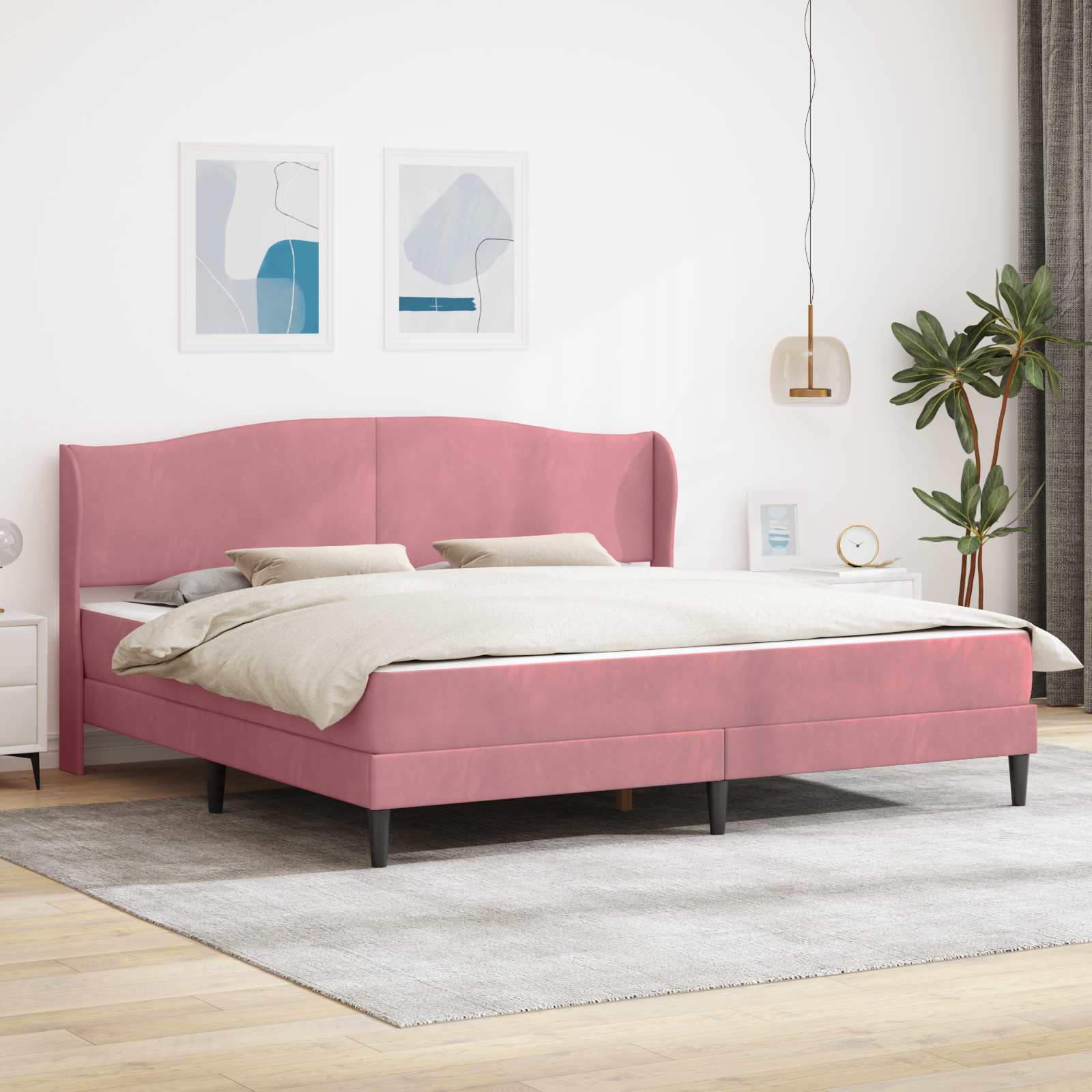 Estrutura de Cama 2 Peças Azul 120 x 190 cm Veludo