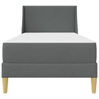 Estructura de cama con colchón Gris oscuro 90 x 200 cm tela