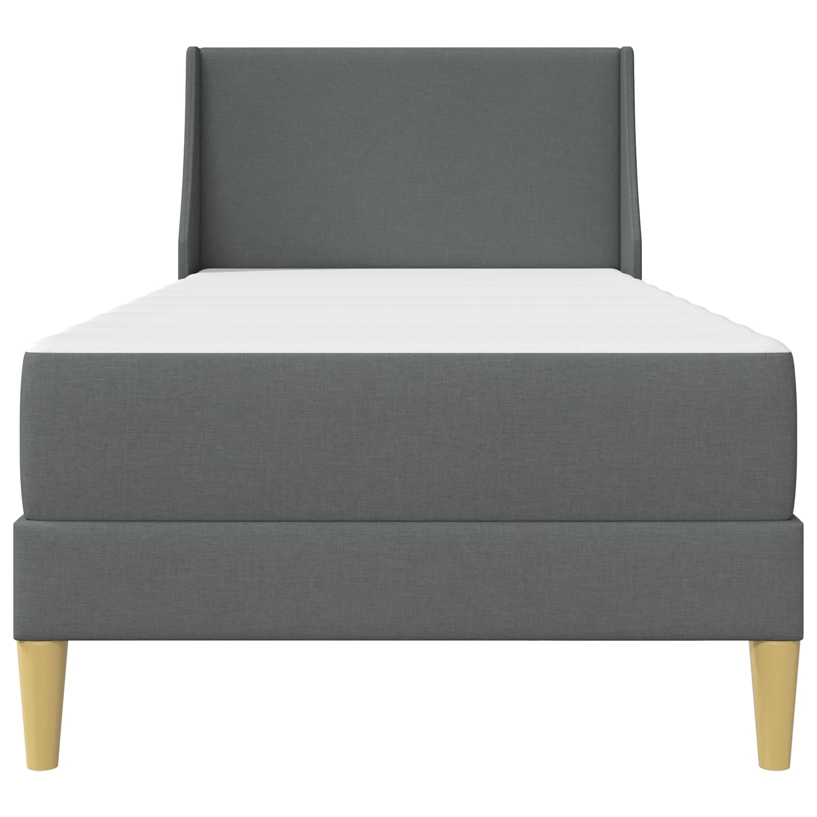 Estructura de cama con colchón Gris oscuro 90 x 200 cm tela