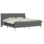 Estructura de cama con colchón Gris oscuro 180 x 200 cm tela