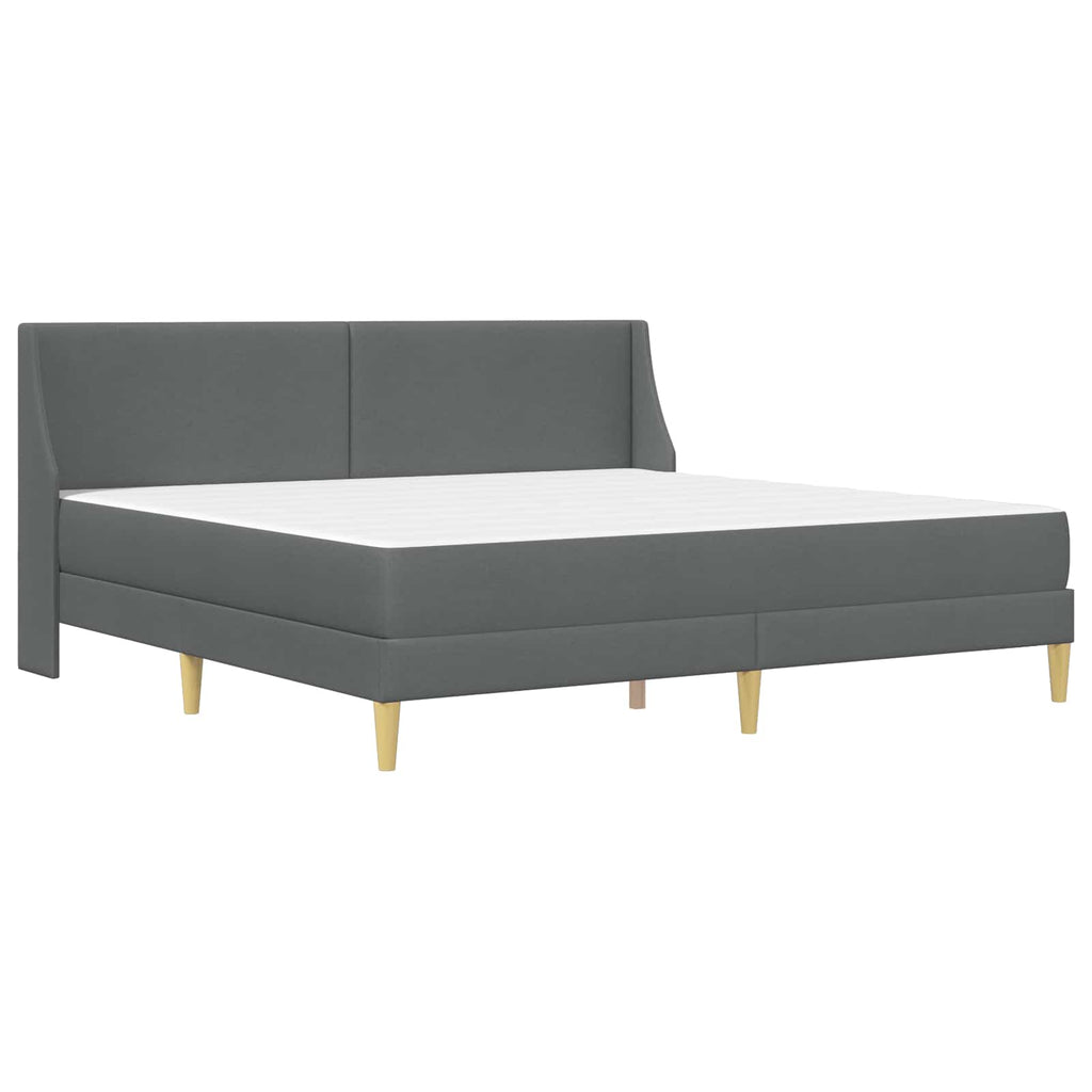 Estructura de cama con colchón Gris oscuro 180 x 200 cm tela