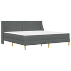 Estructura de cama con colchón Gris oscuro 180 x 200 cm tela