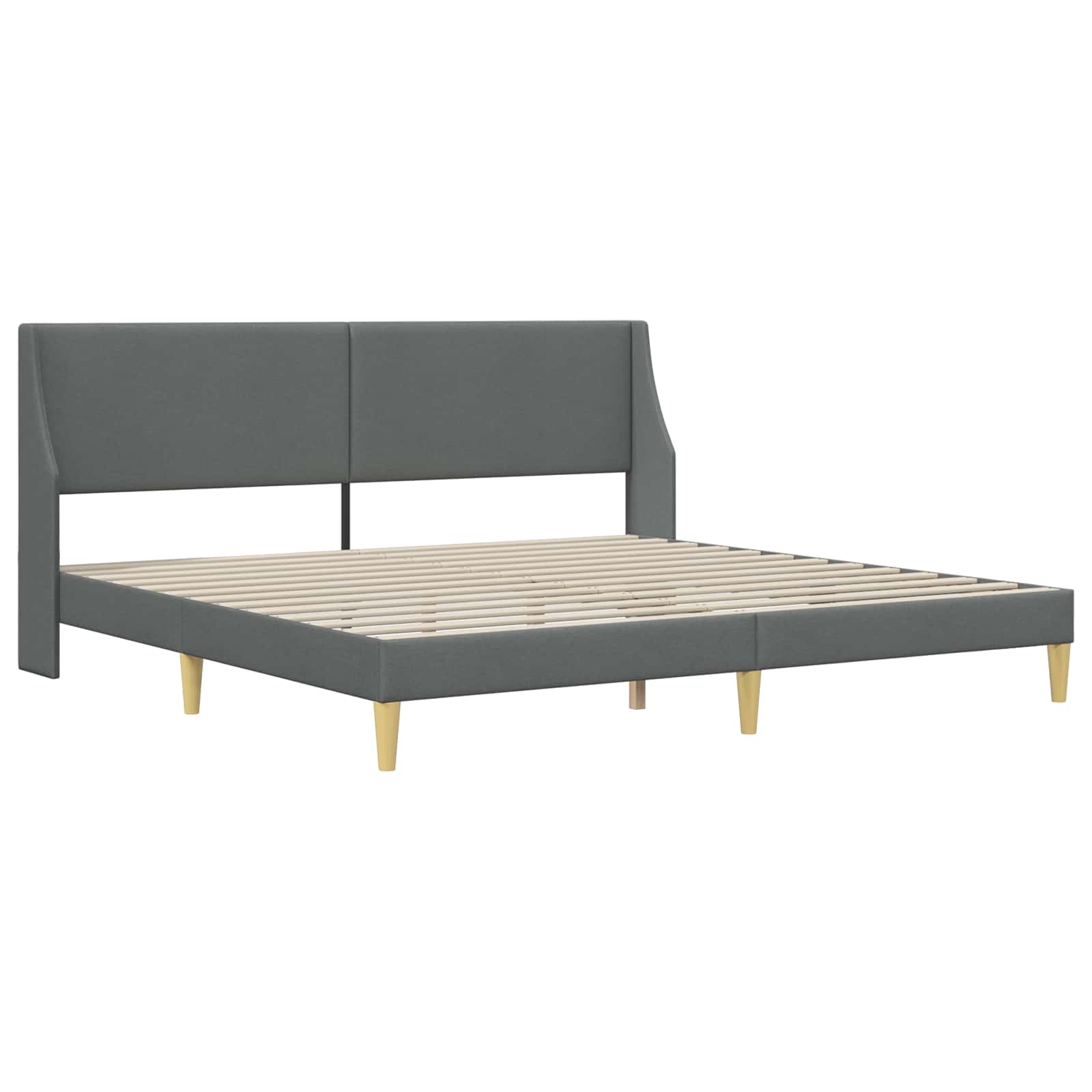 Estructura de cama con colchón Gris oscuro 180 x 200 cm tela
