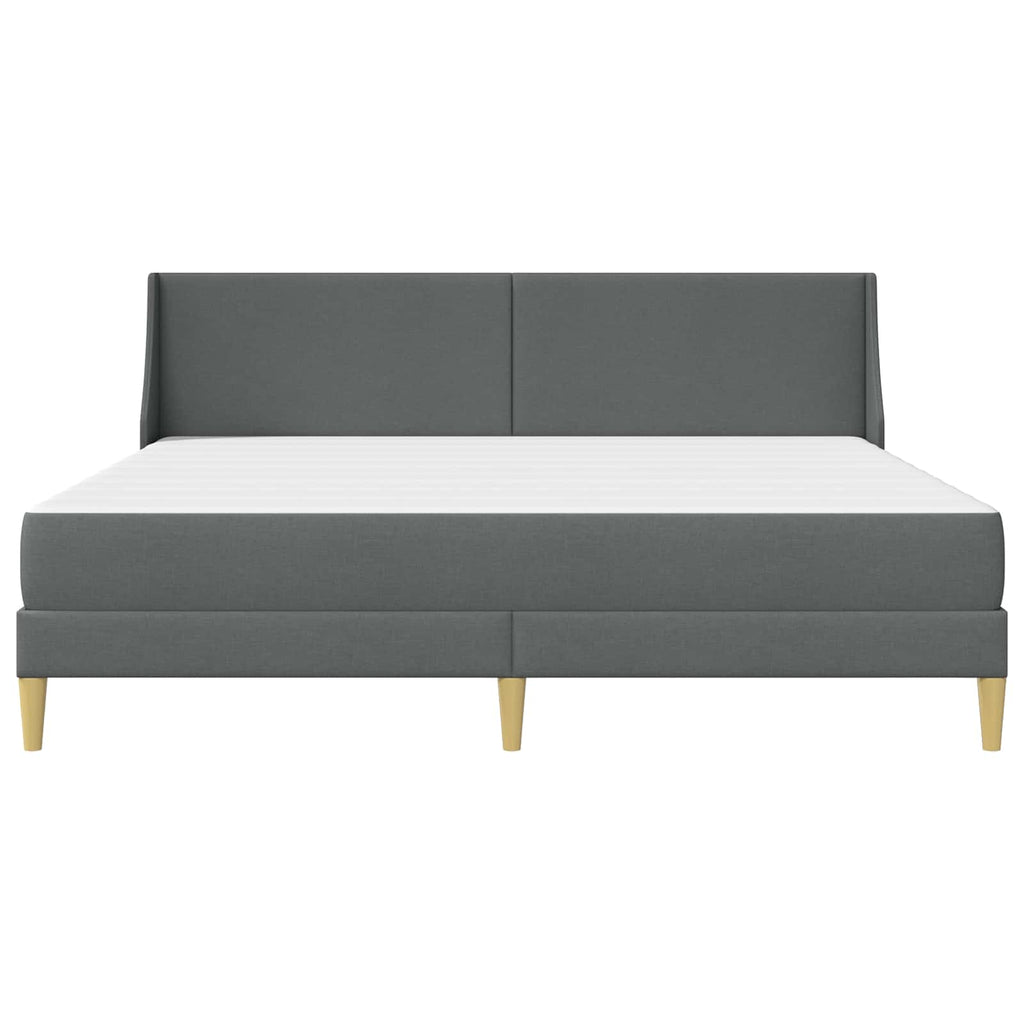 Estructura de cama con colchón Gris oscuro 180 x 200 cm tela
