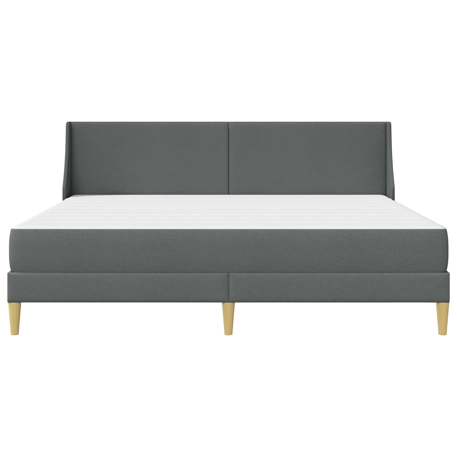 Estructura de cama con colchón Gris oscuro 180 x 200 cm tela