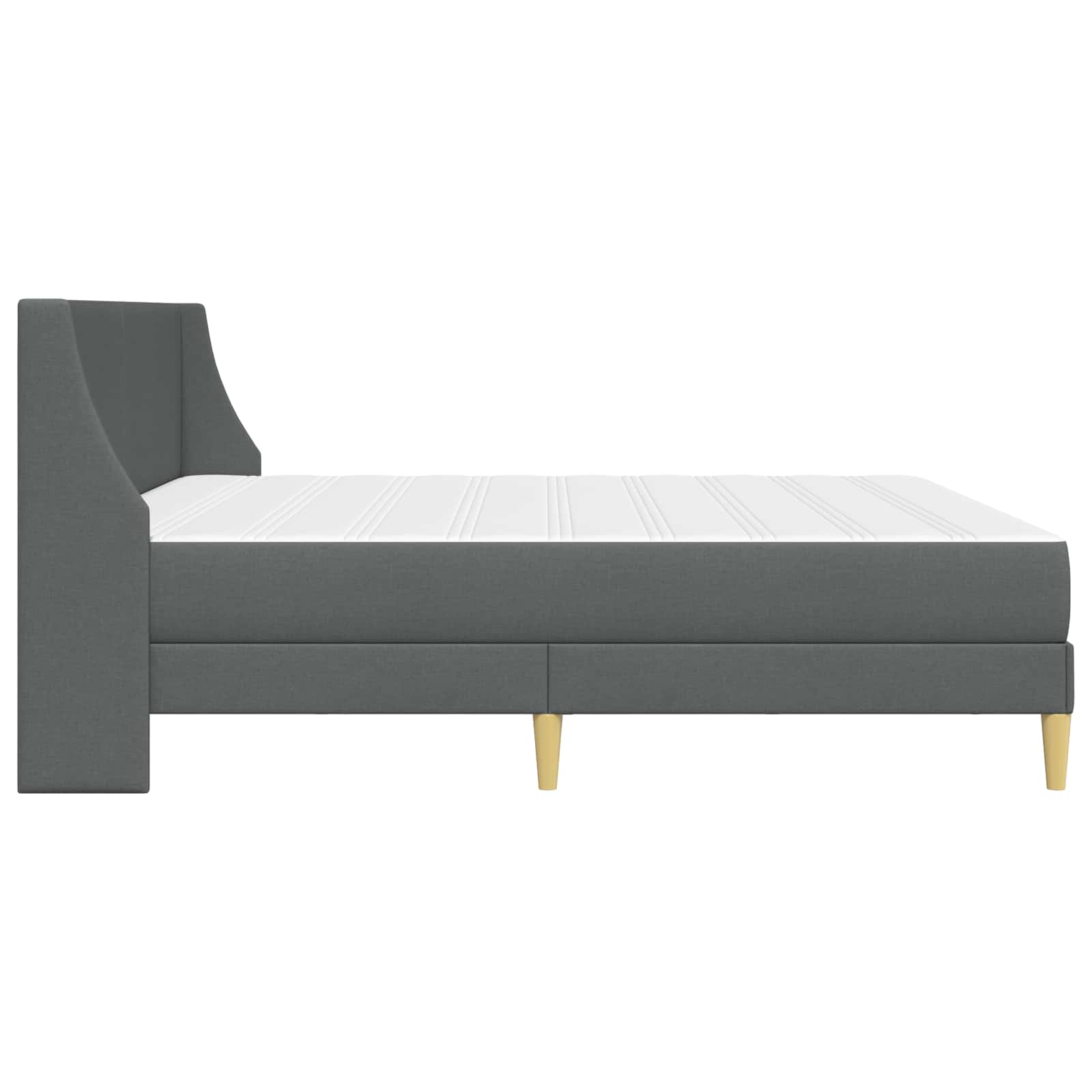 Estructura de cama con colchón Gris oscuro 180 x 200 cm tela