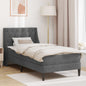 Estrutura de cama com colchão Cinzento-escuro 200 x 200 cm