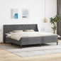 Estrutura de cama com colchão Cinzento-escuro 200 x 200 cm