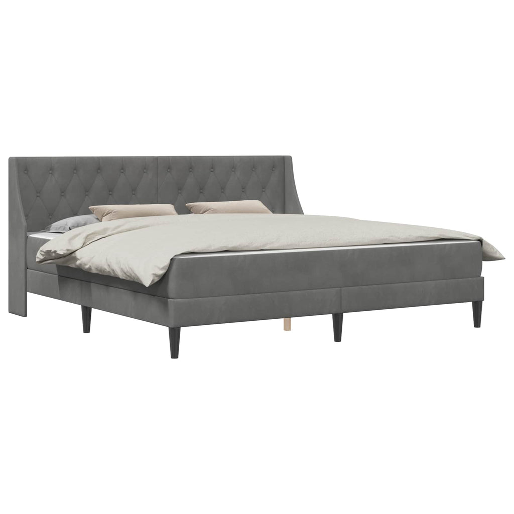 Estructura de cama con colchón Gris oscuro 200 x 200 cm