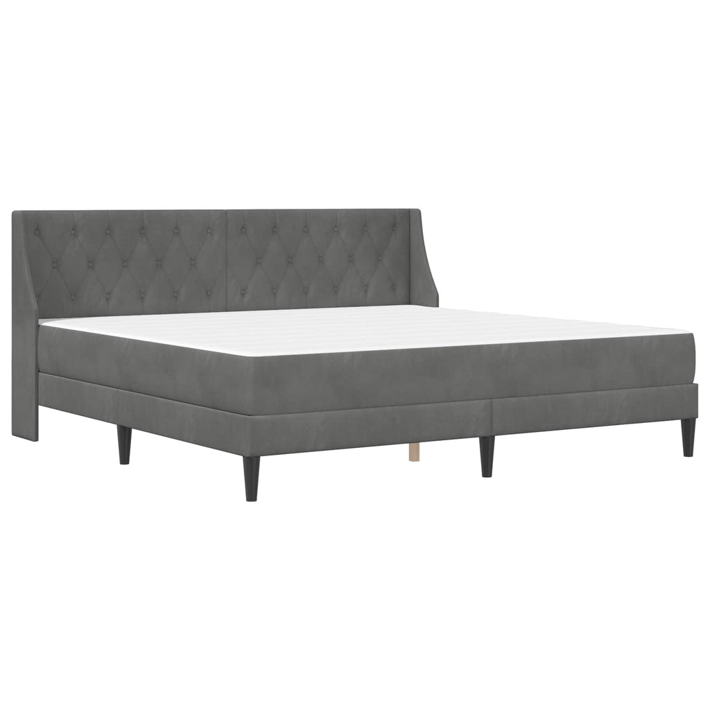 Estructura de cama con colchón Gris oscuro 200 x 200 cm