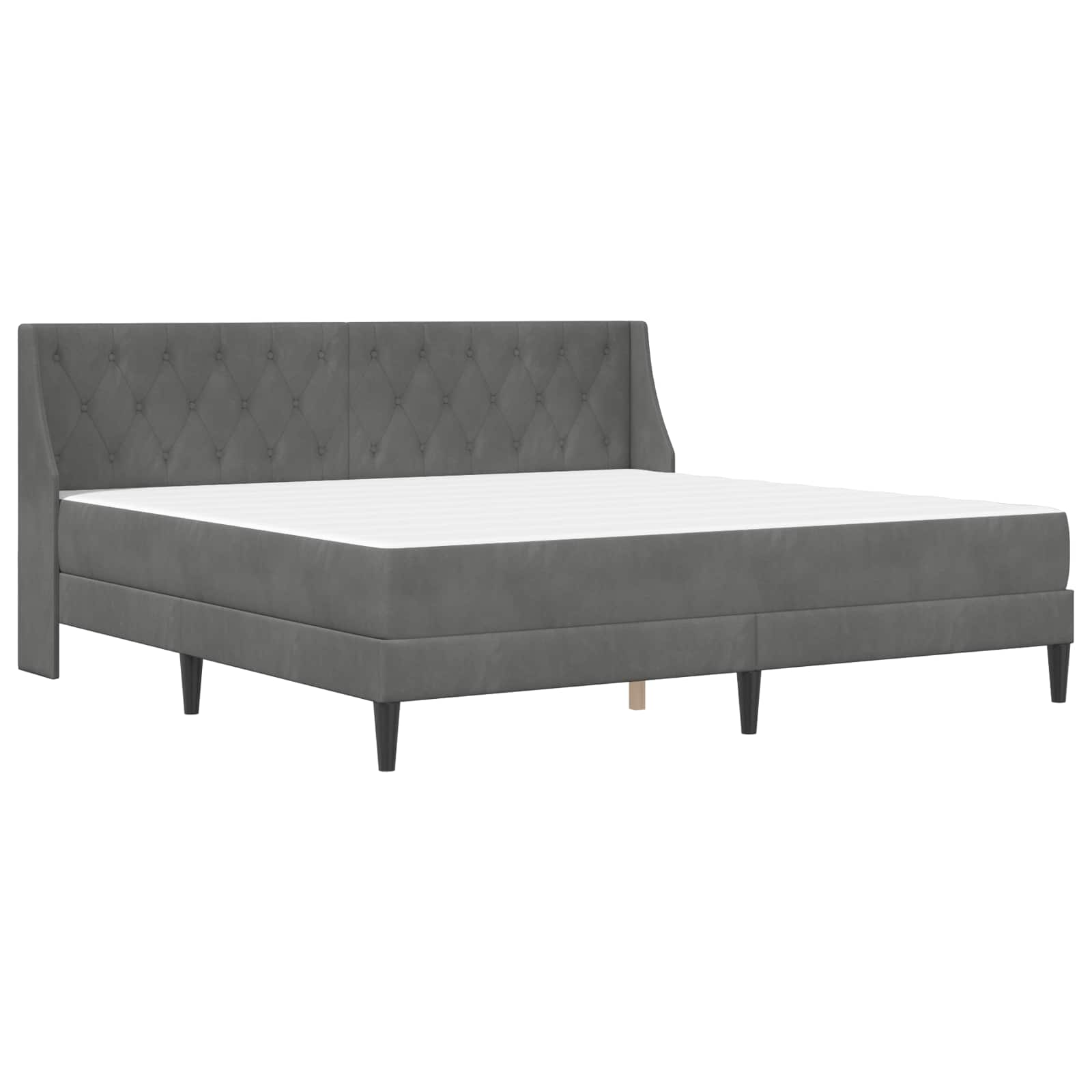 Estructura de cama con colchón Gris oscuro 200 x 200 cm