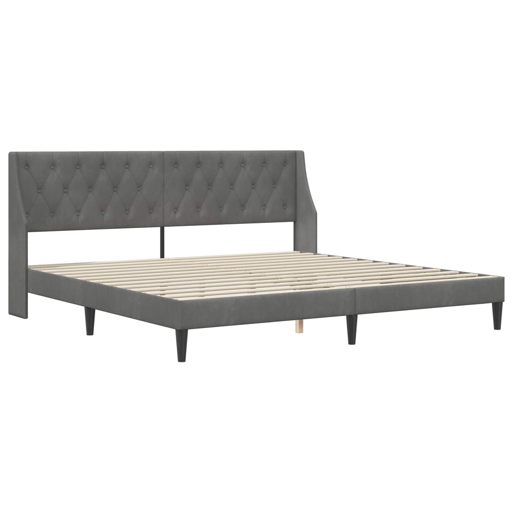 Estructura de cama con colchón Gris oscuro 200 x 200 cm