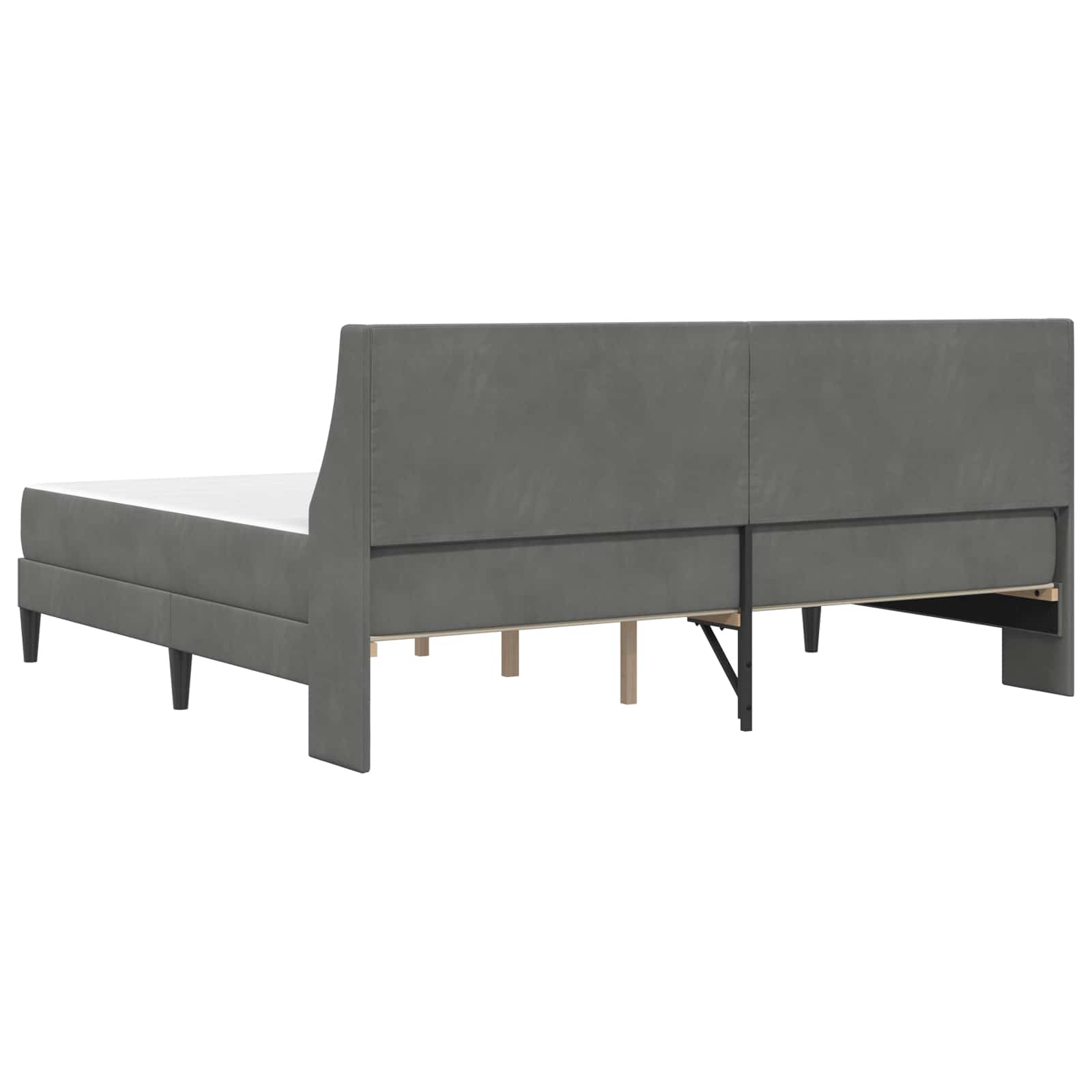 Estructura de cama con colchón Gris oscuro 200 x 200 cm