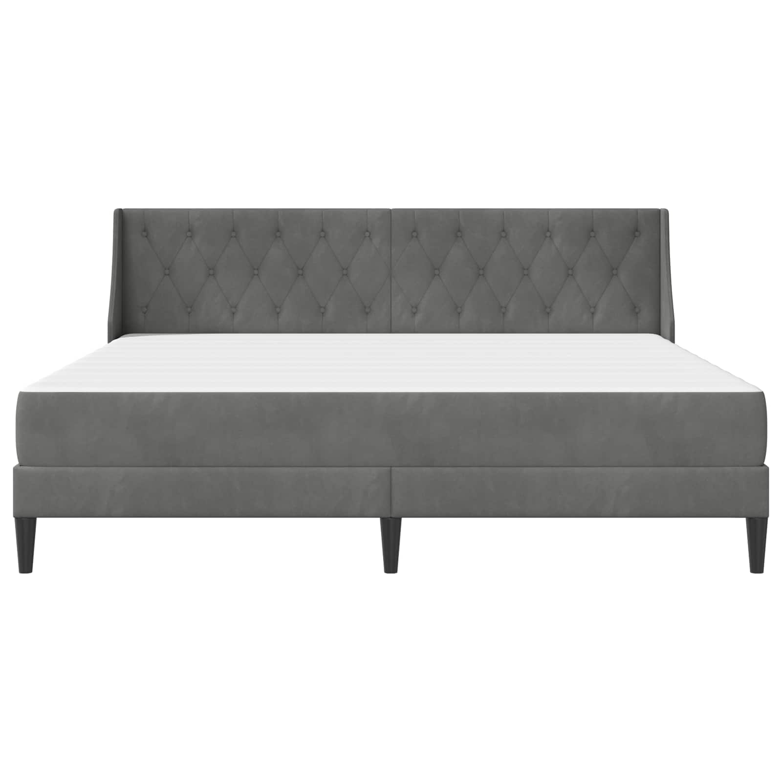 Estructura de cama con colchón Gris oscuro 200 x 200 cm