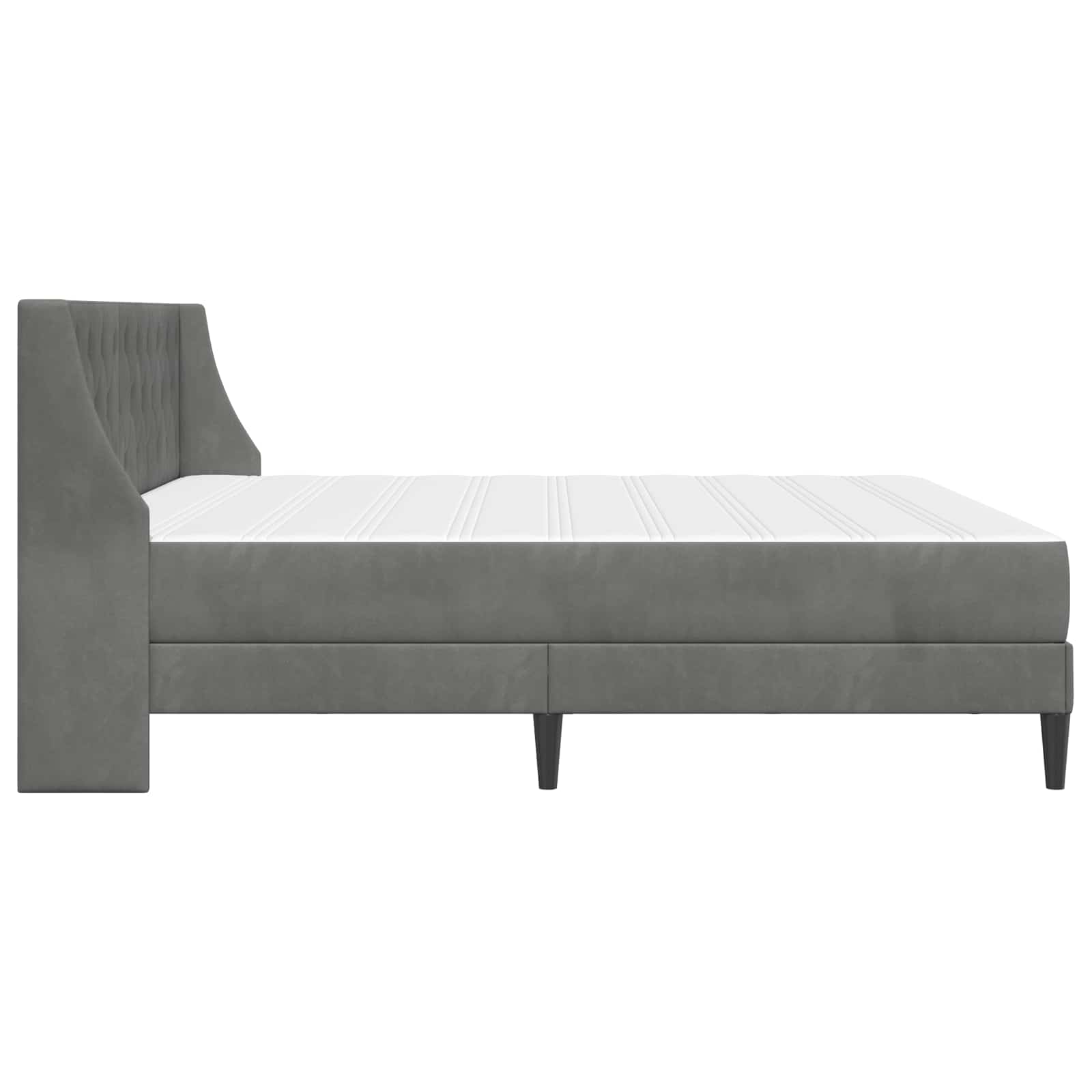 Estructura de cama con colchón Gris oscuro 200 x 200 cm