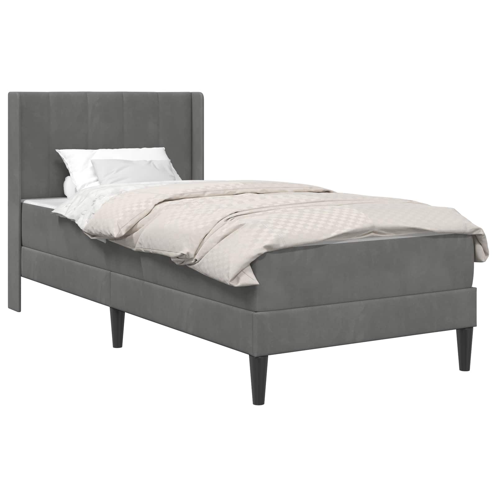 Estructura de cama con colchón Gris oscuro 90 x 200 cm