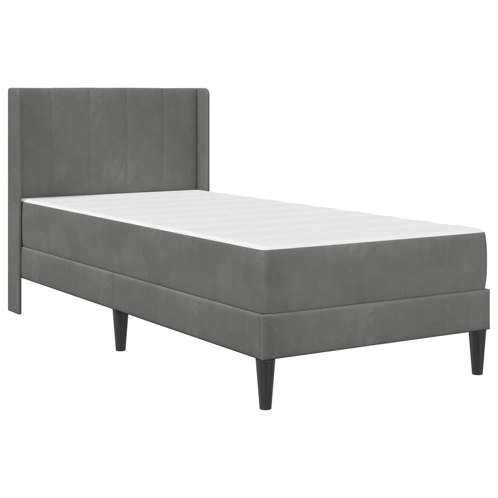 Estructura de cama con colchón Gris oscuro 90 x 200 cm