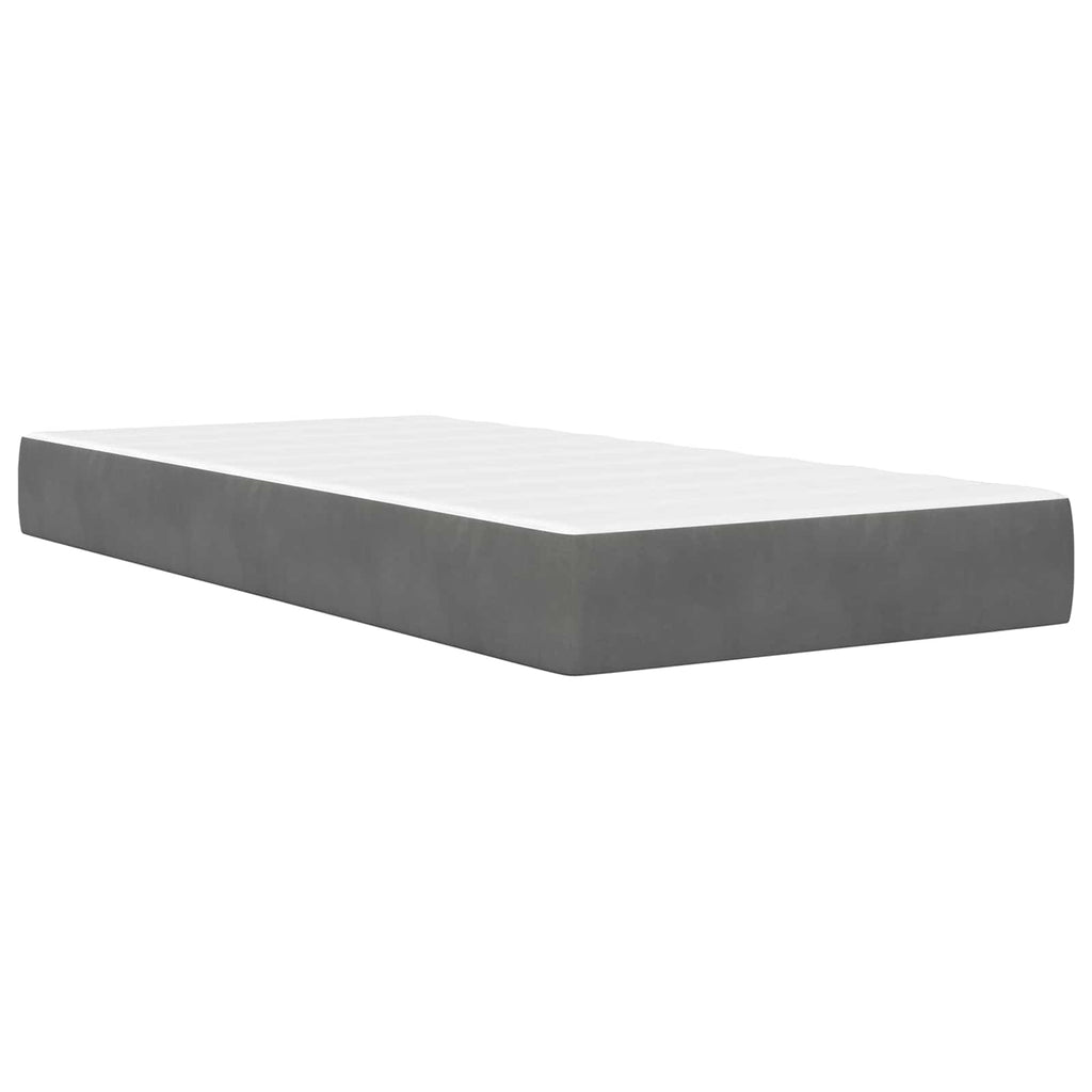 Estructura de cama con colchón Gris oscuro 90 x 200 cm