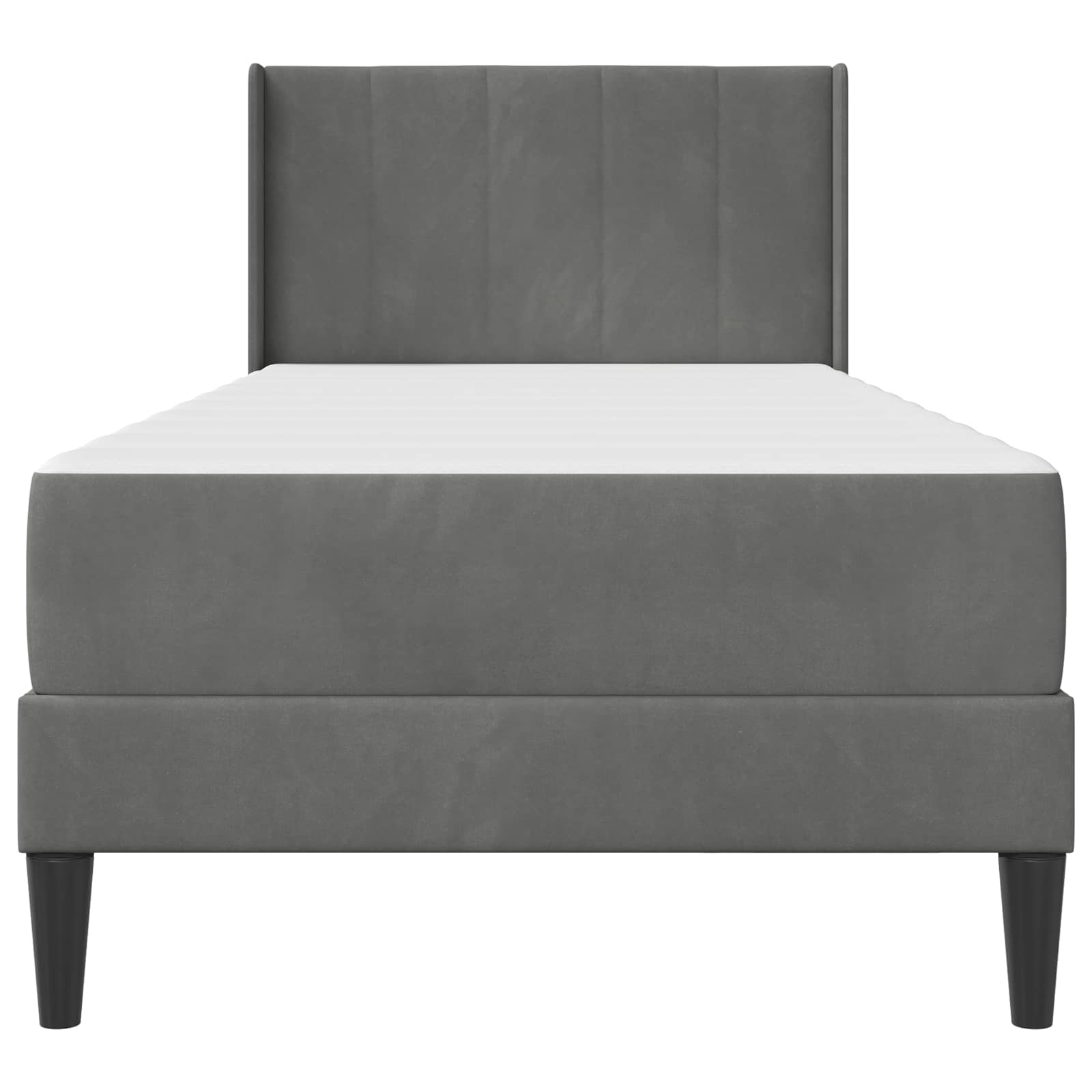Estructura de cama con colchón Gris oscuro 90 x 200 cm