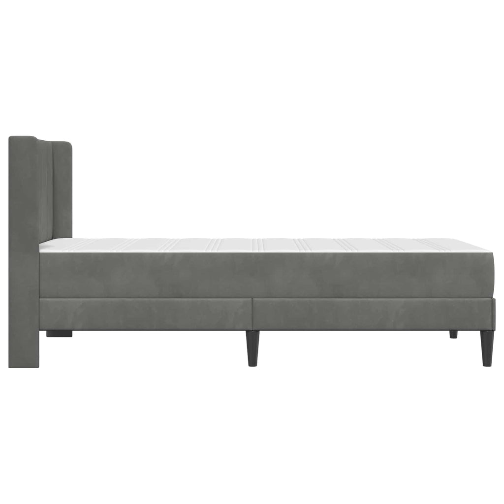 Estructura de cama con colchón Gris oscuro 90 x 200 cm