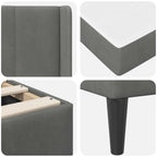 Estructura de cama con colchón Gris oscuro 200 x 200 cm