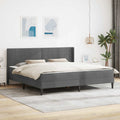 Estructura de cama con colchón Gris oscuro 200 x 200 cm