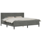 Estructura de cama con colchón Gris oscuro 200 x 200 cm