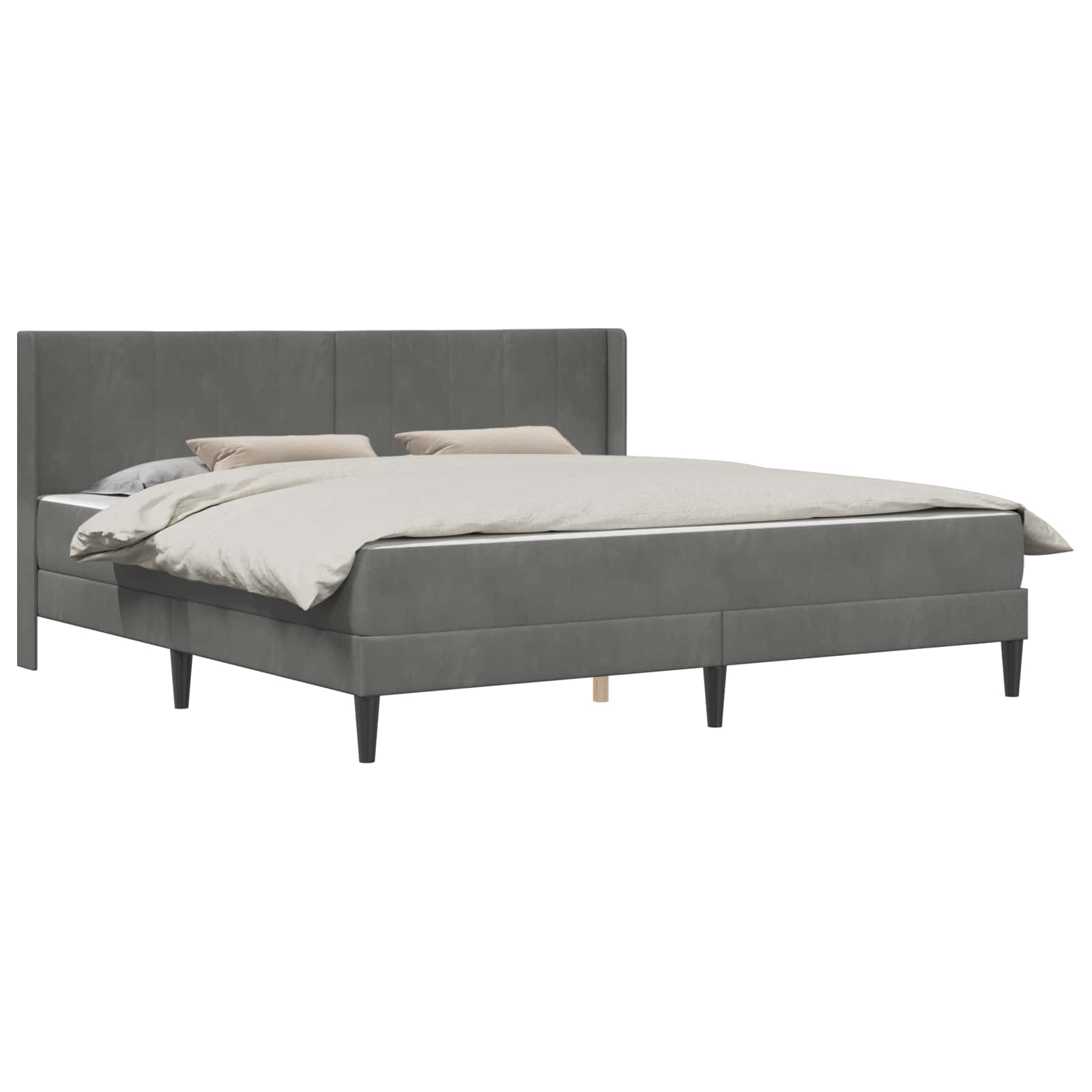 Estructura de cama con colchón Gris oscuro 200 x 200 cm