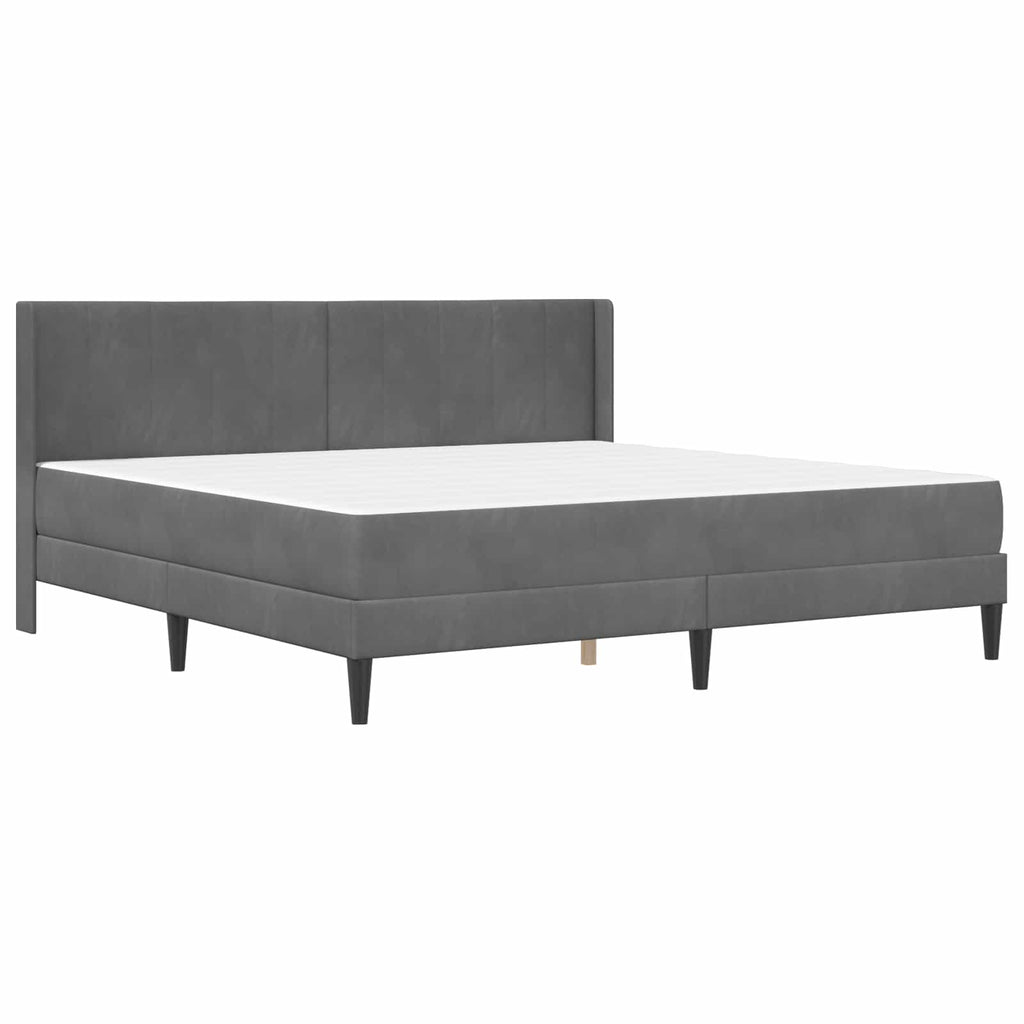Estructura de cama con colchón Gris oscuro 200 x 200 cm