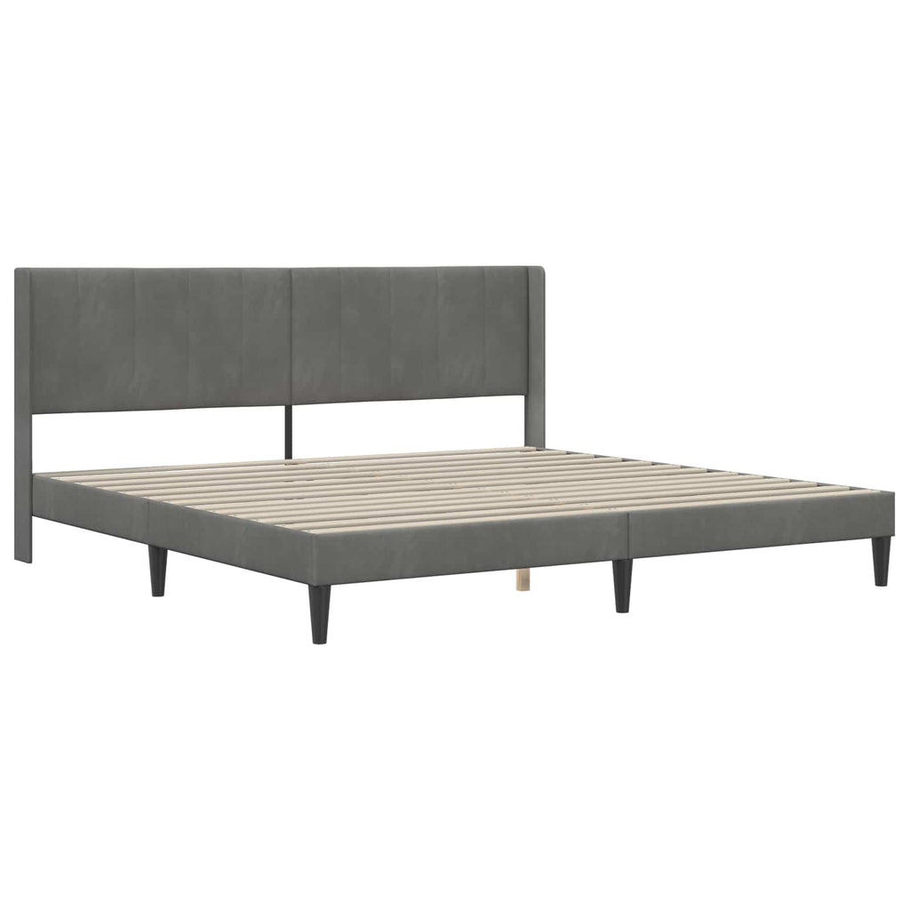 Estructura de cama con colchón Gris oscuro 200 x 200 cm