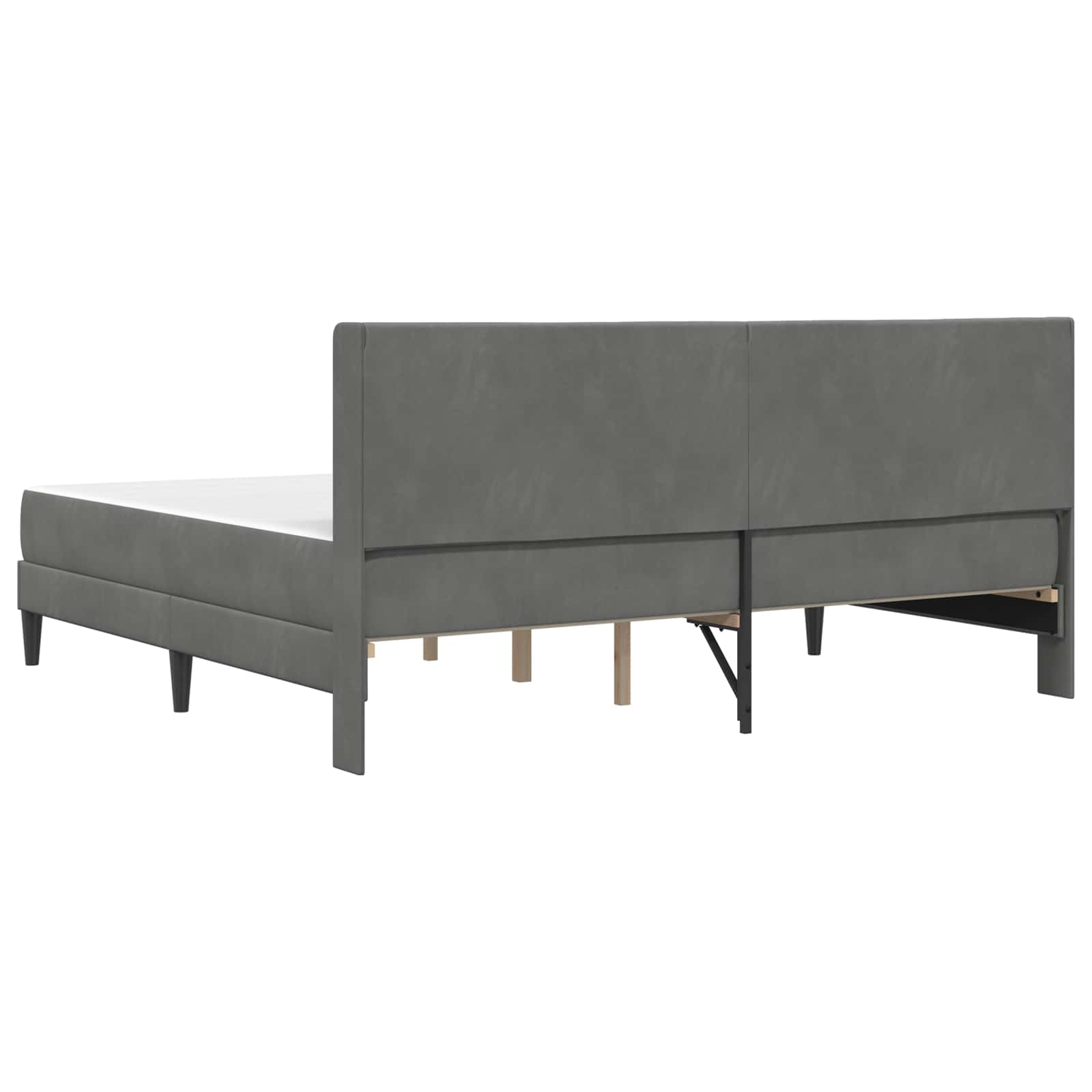 Estructura de cama con colchón Gris oscuro 200 x 200 cm