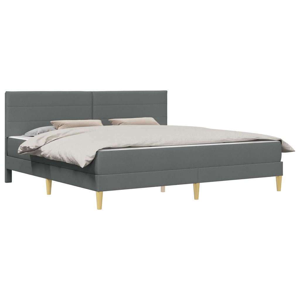 Estructura de cama con colchón Gris oscuro 180 x 200 cm tela