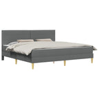 Estructura de cama con colchón Gris oscuro 180 x 200 cm tela