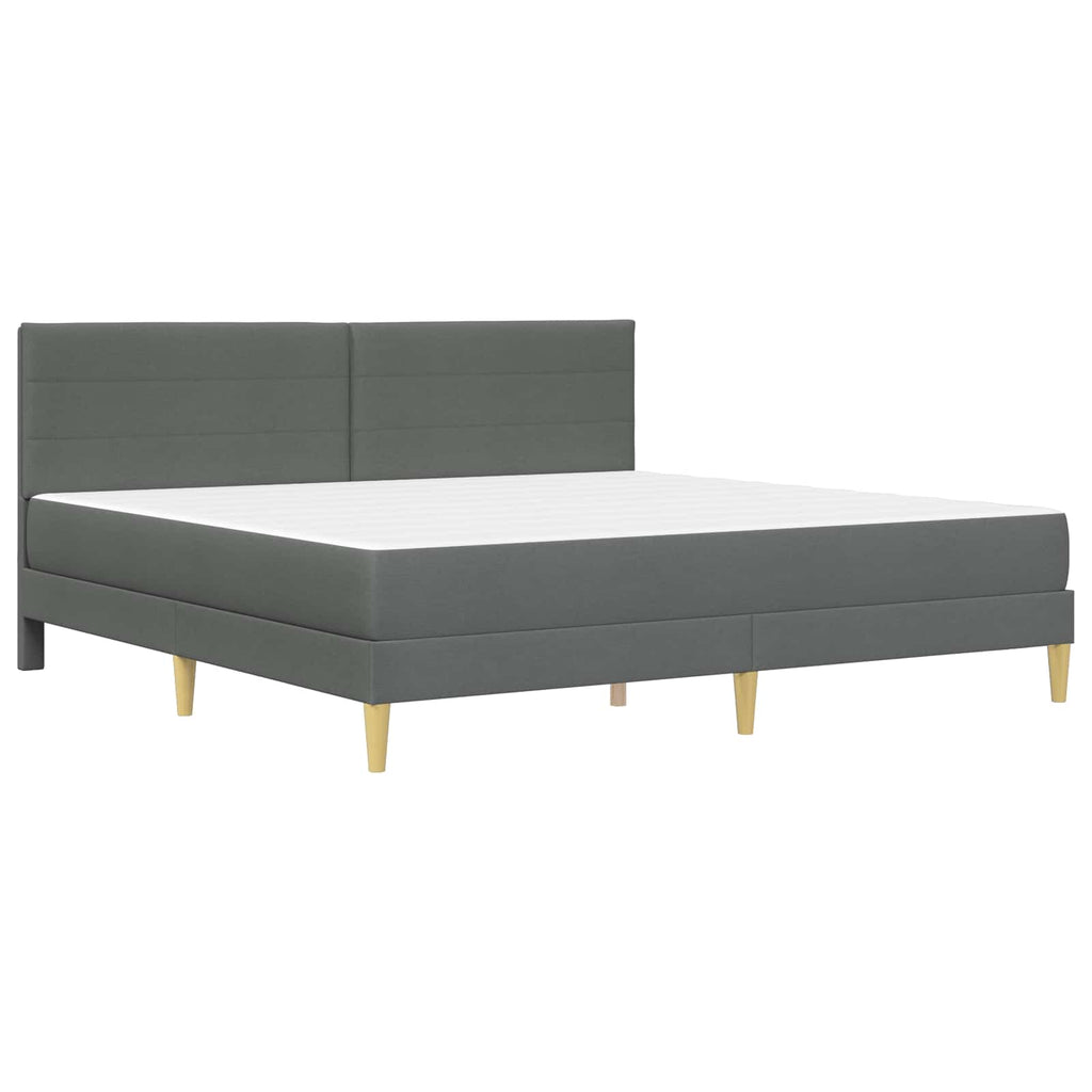 Estructura de cama con colchón Gris oscuro 180 x 200 cm tela