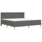 Estructura de cama con colchón Gris oscuro 180 x 200 cm tela