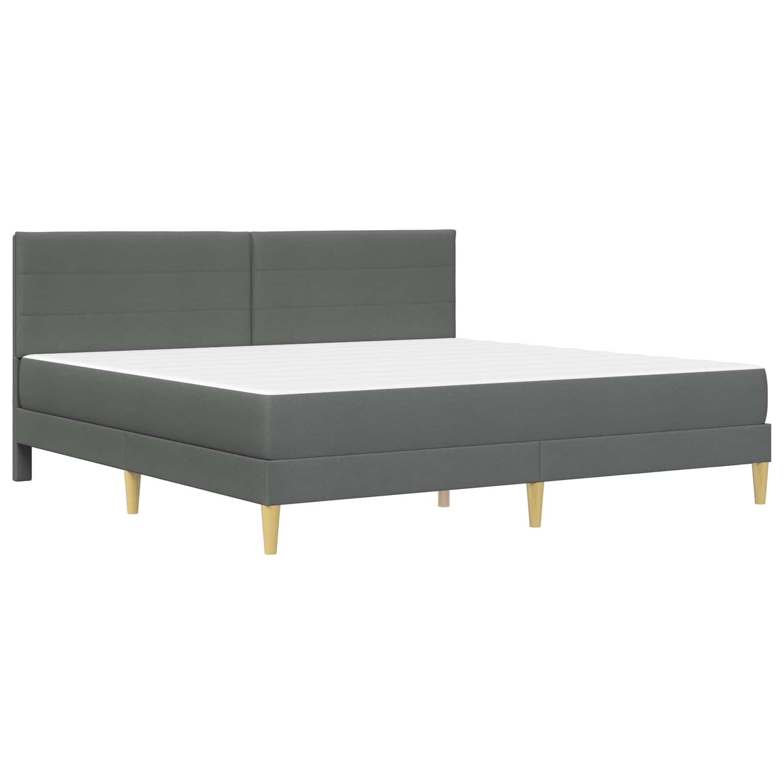 Estructura de cama con colchón Gris oscuro 180 x 200 cm tela