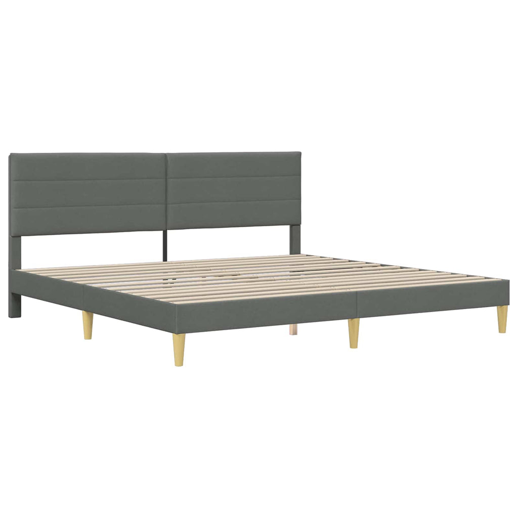 Estructura de cama con colchón Gris oscuro 180 x 200 cm tela
