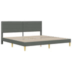 Estructura de cama con colchón Gris oscuro 180 x 200 cm tela