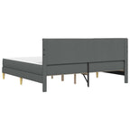 Estructura de cama con colchón Gris oscuro 180 x 200 cm tela