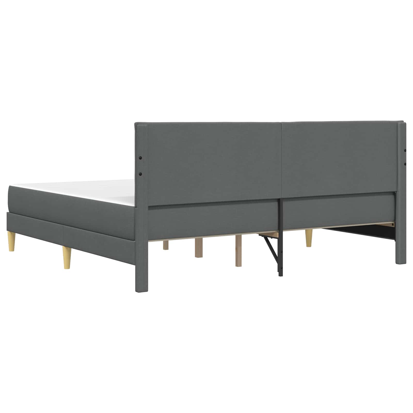 Estructura de cama con colchón Gris oscuro 180 x 200 cm tela