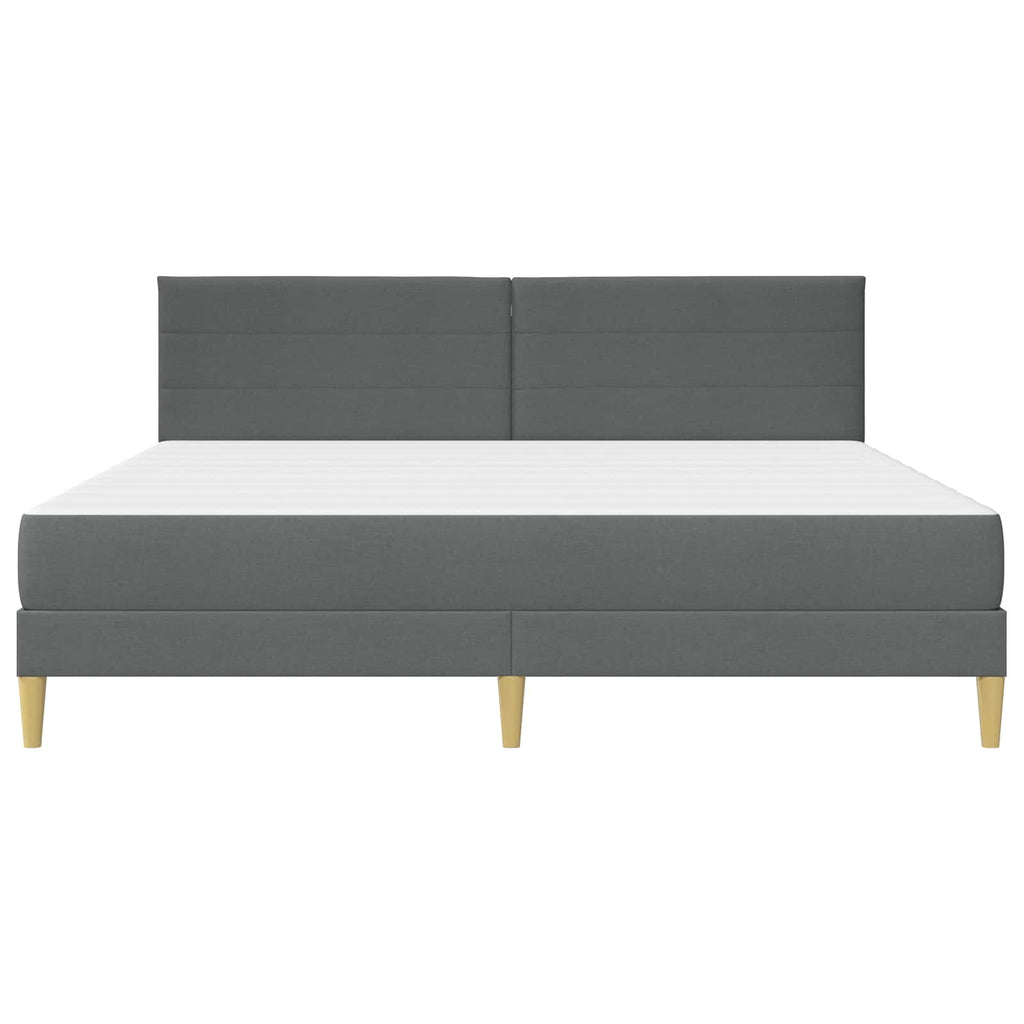 Estructura de cama con colchón Gris oscuro 180 x 200 cm tela