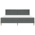 Estructura de cama con colchón Gris oscuro 180 x 200 cm tela