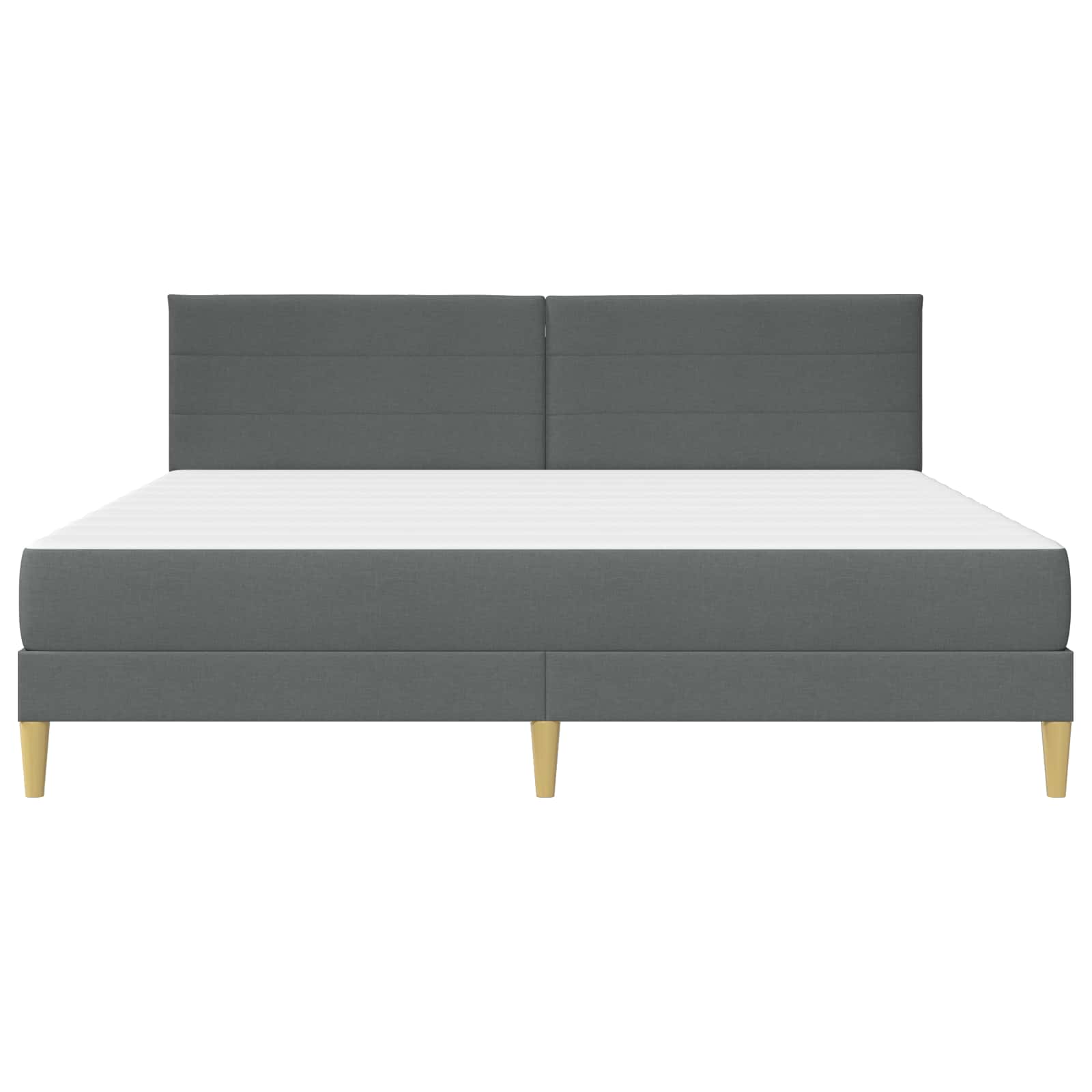 Estructura de cama con colchón Gris oscuro 180 x 200 cm tela